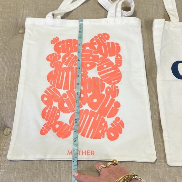 Lot of Two MOTHER “CIAO” Canvas Tote Bags Market Bags Book Bags - Picture 6 of 7